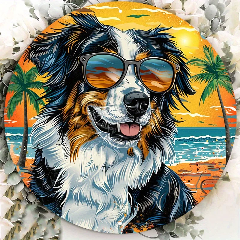 Австралийская пастушья серфинг пляжная сцена прочная алюминиевая настенная