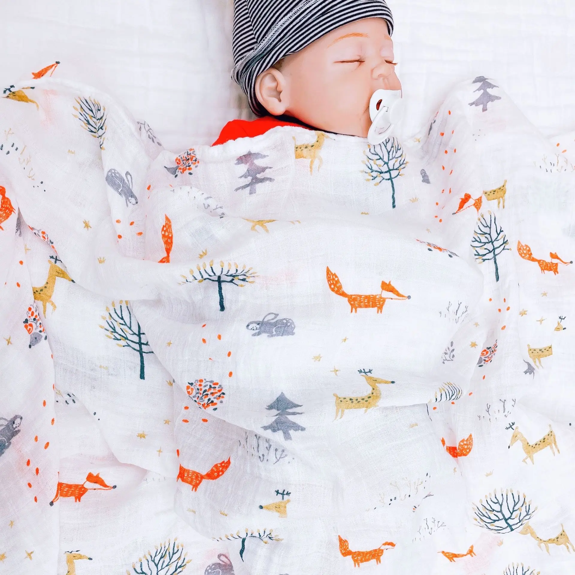 Муслиновое детское банное полотенце с двойной марлей одеяло из бамбукового