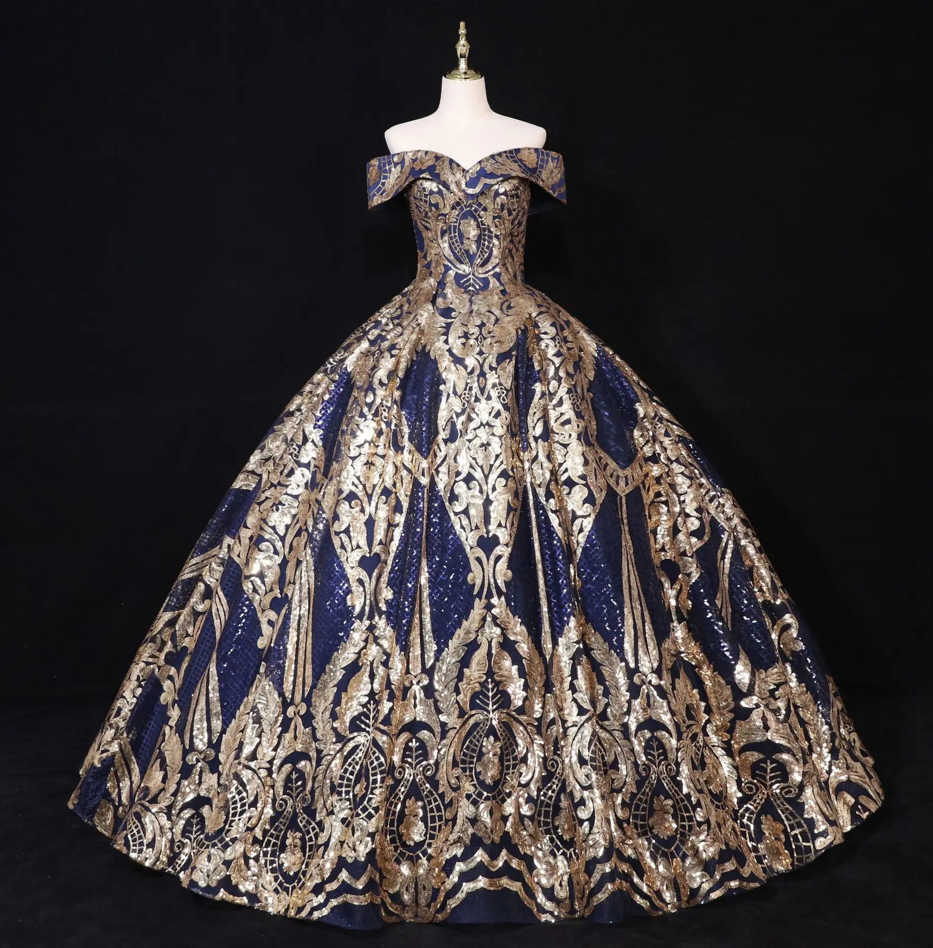 

Wedding Dress 2022 New Bride Off Shoulder Long Dreamy Starry Evening Dress Prom Performance Fluffy Skirt Noble and Elegant