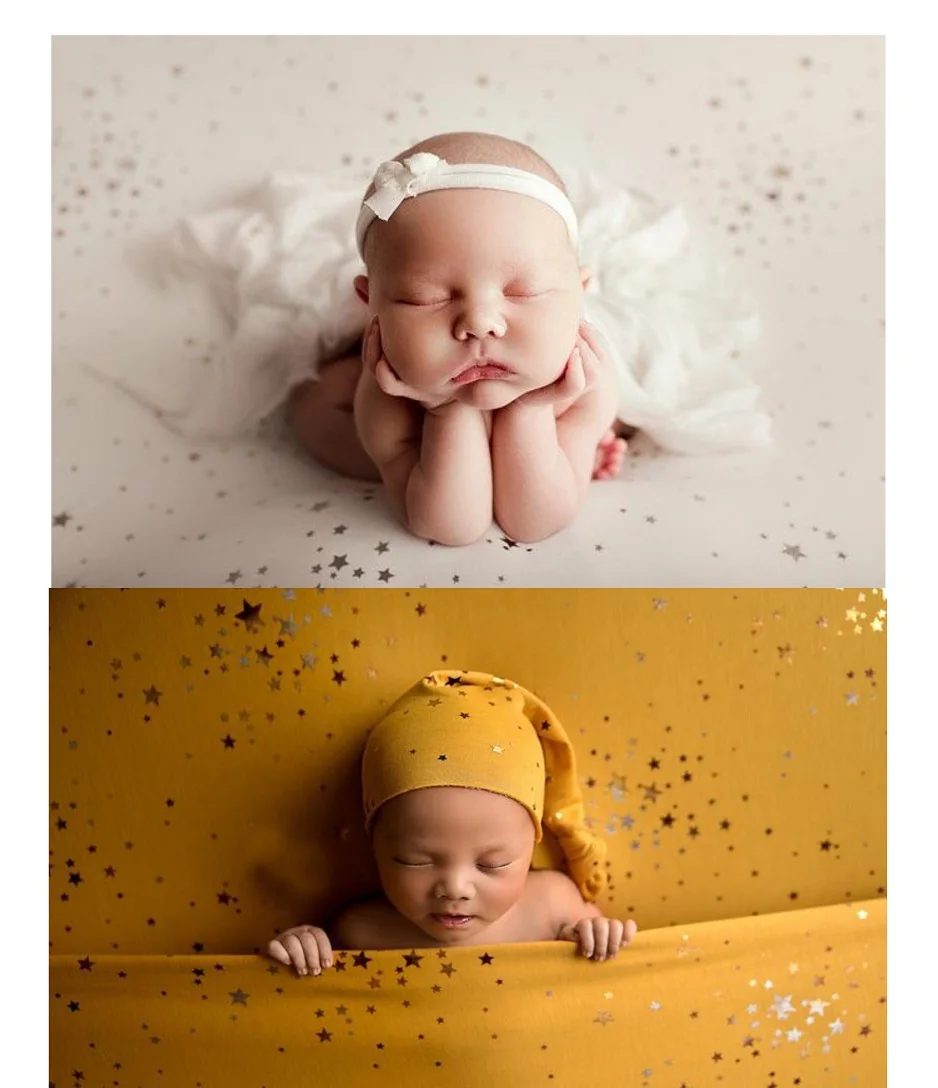 Newborn Blanket Baby Gilding Star Backdrop Fabrics Cloth Shoot Studio Photography Props Infant Accessories |