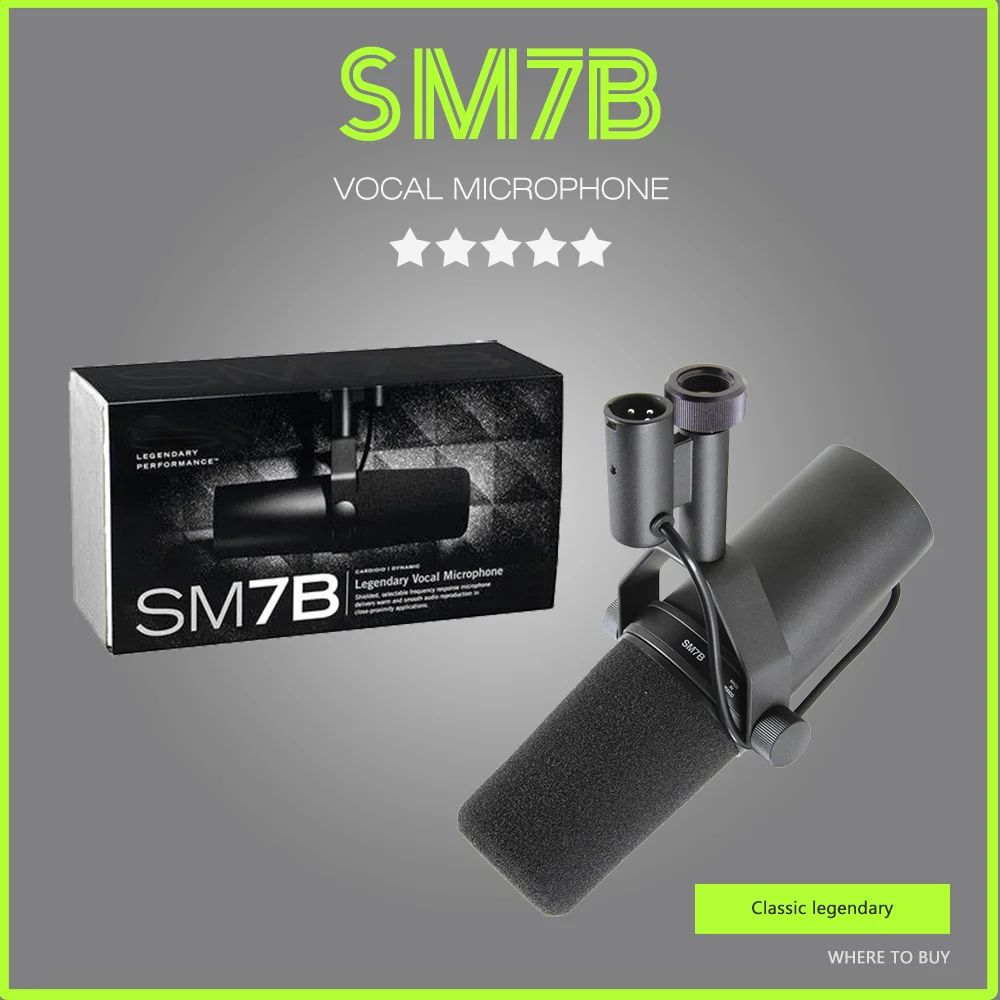 

SM7B Cardioid Dynamic Microphone Sm7b 7B Studio Selectable Frequency Response Microphone for Live Stage Recording Podcasting