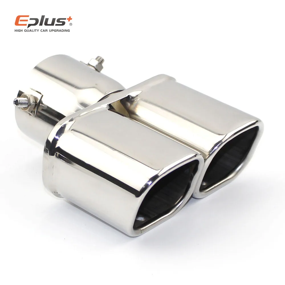 Купить Универсальный автомобильный выхлопной трубы из нержавеющей стали, глушитель, хвостовая труба, наконечник, универсальный квадратный конец, ...