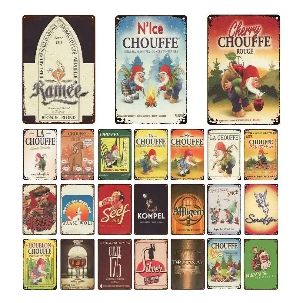 

Винтажный брендовый пивной металлический жестяной знак, потертая табличка, Бельгия, пивная металлическая пластина для бара, паба, Настенны...
