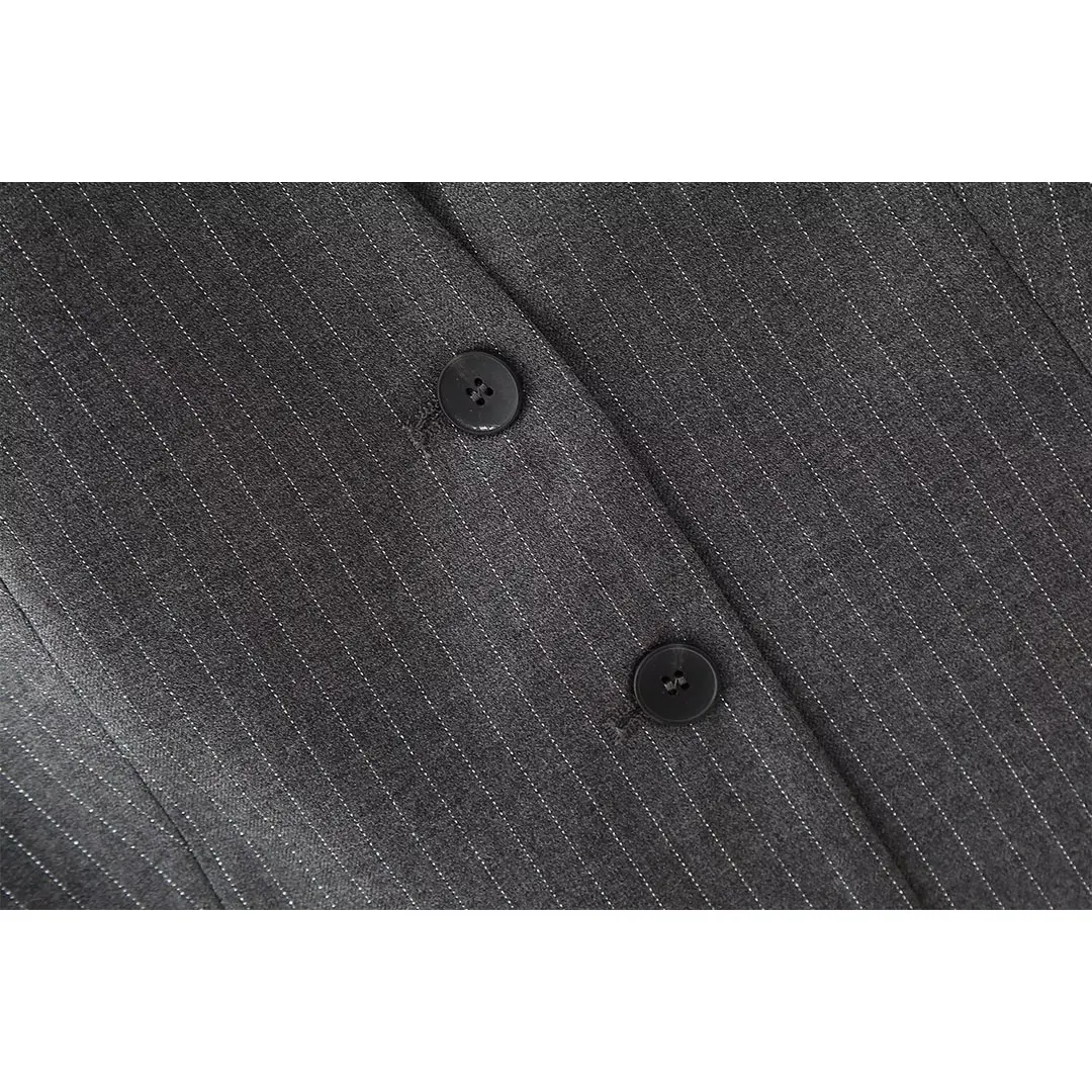 Модный женский полосатый жилет DUOPERI с открытой спиной и V-образным вырезом