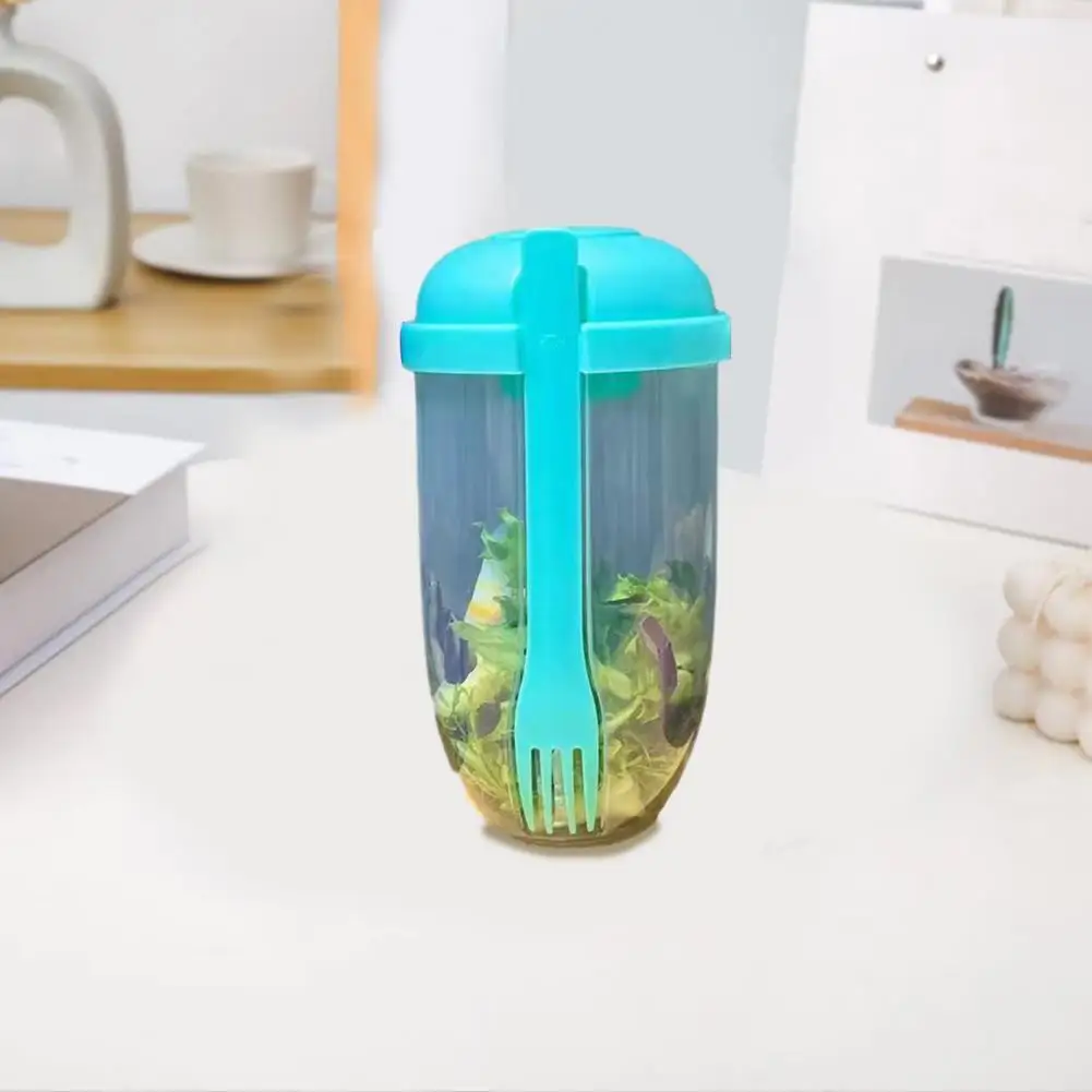 Salad Cup with Fork Portable Salad Cup with Lid Fork Ideal for Office Students Weight Loss Capacity Transparent Body Capacity