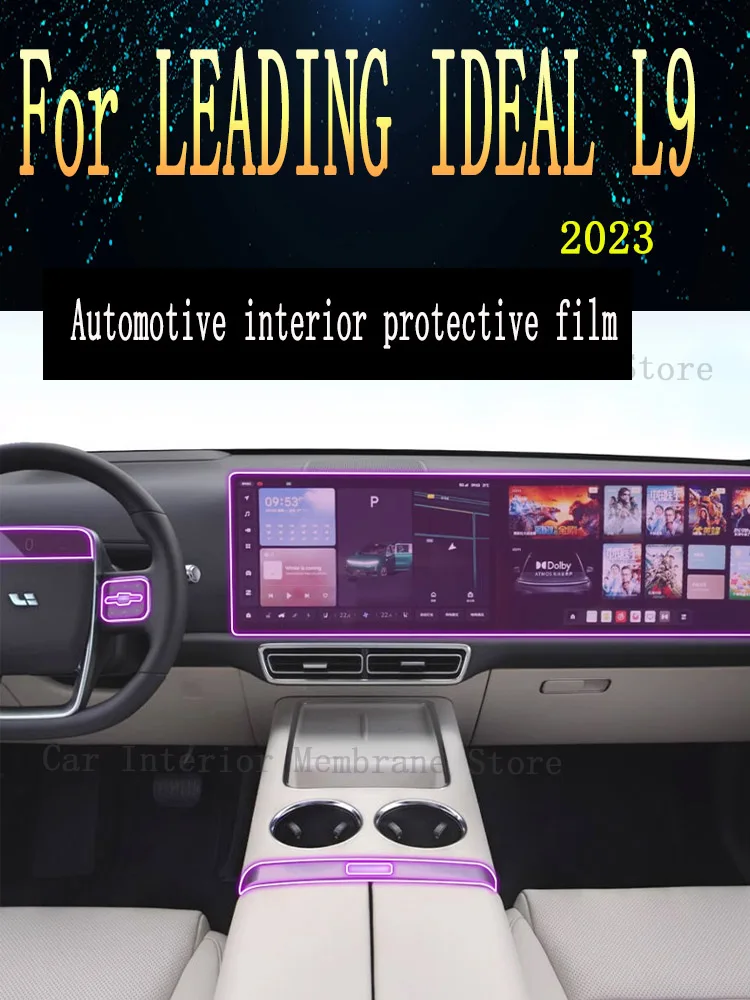 

For LEADING IDEAL L9 2023 Gearbox Panel Navigation Automotive Interior TPU Protective Film Anti-Scratch Sticker Accessories