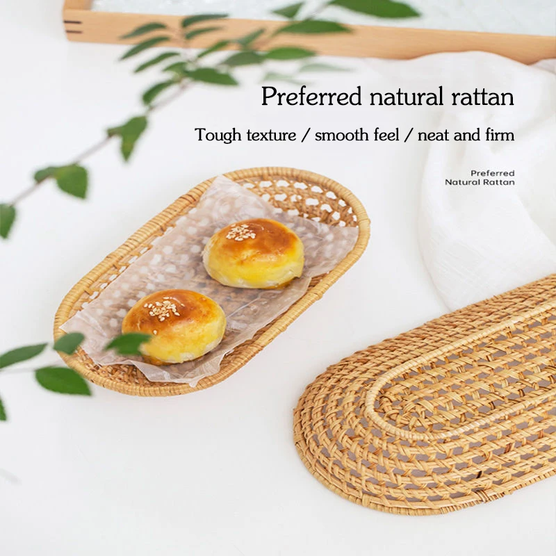 Плетеная вручную тарелка из ротанга корзина для хлеба закусок столовый стол