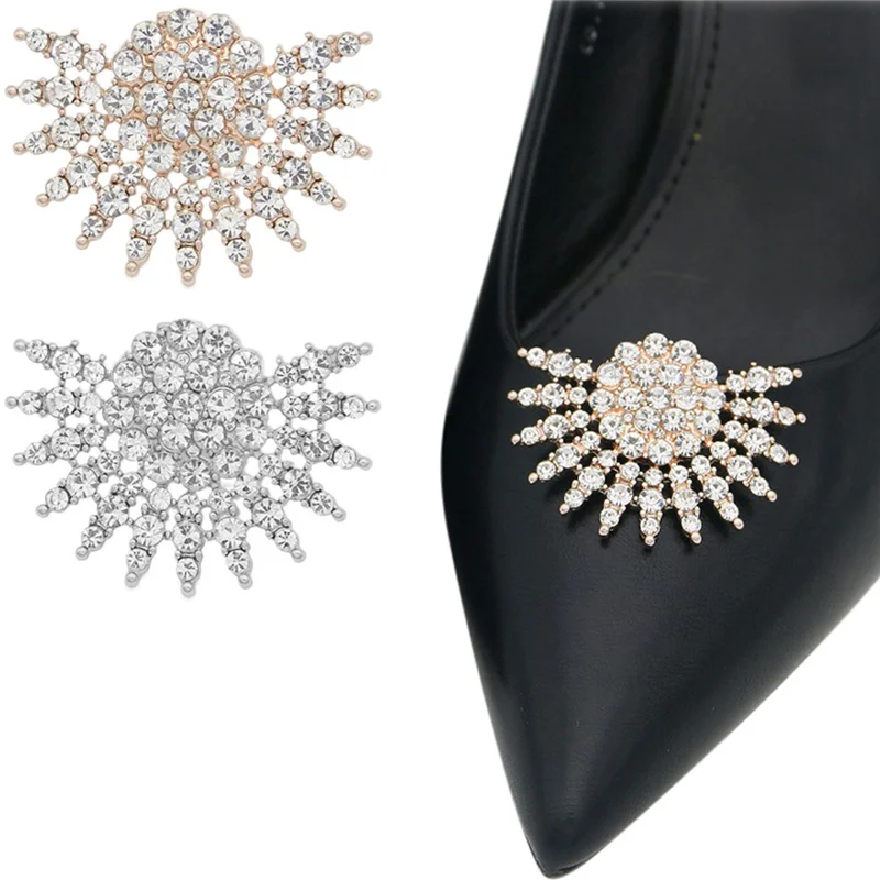 

Зажимы для обуви в форме веера, 2 шт., женские съемные украшения для обуви, модные аксессуары «сделай сам», Пряжка для обуви для свадебной вечеринки