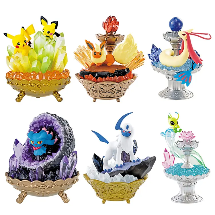 

Японское аниме RE-MENT Gashapon, капсула, конфеты, игрушка, карманный монстр, Покемон, коллекция драгоценных камней, фигурка Пикачу милотической Эв...