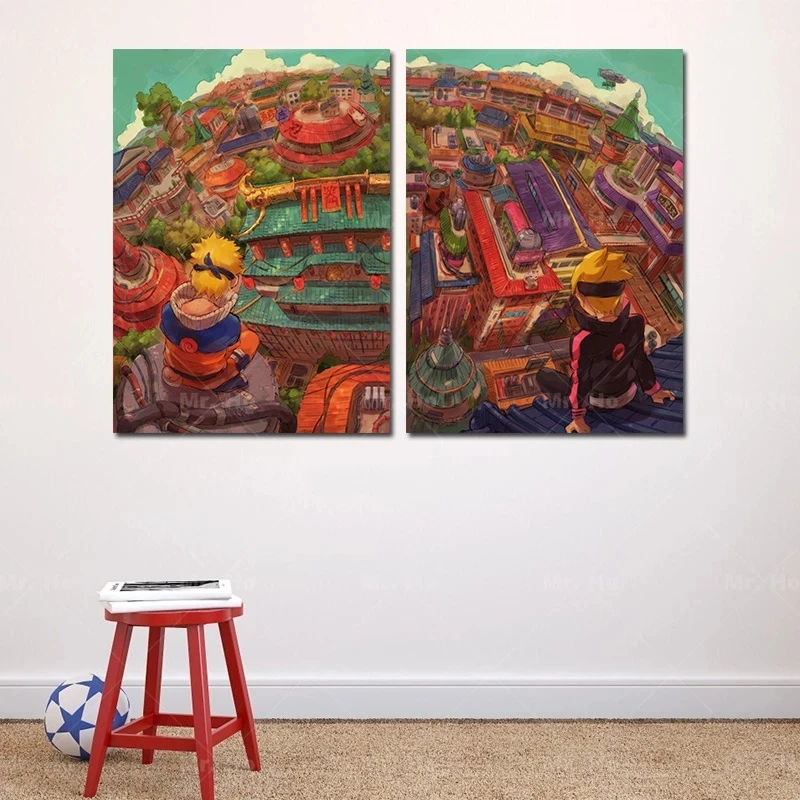 

Naruto Comic Style Poster Frameless Canvas Painting Mural Living Room Kid Bedroom Home Anime Decoration Wall Picture Gift