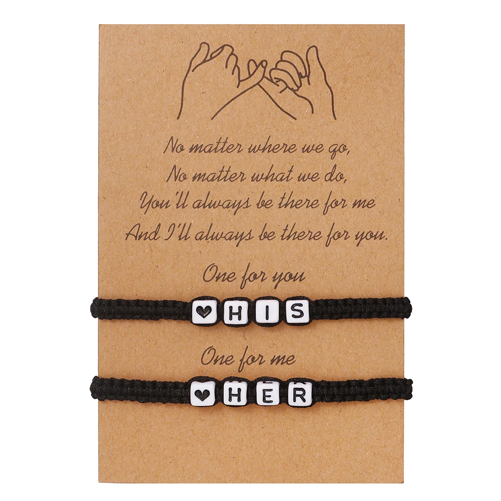 

Fashion 2Pcs Matching Set Men His Queen Her King Dice Couple Bracelet Sets Jewelry Gift Braiding Strand Bracelets Couple Tokens