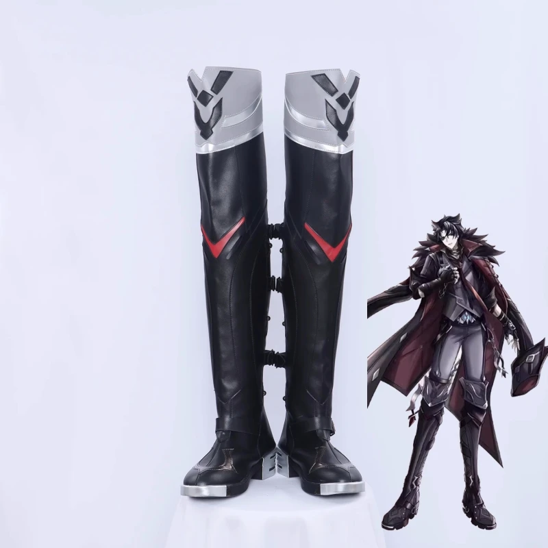 Wriothesley Cos обувь Genshin Impact аниме мужские модные высокие сапоги из искусственной кожи