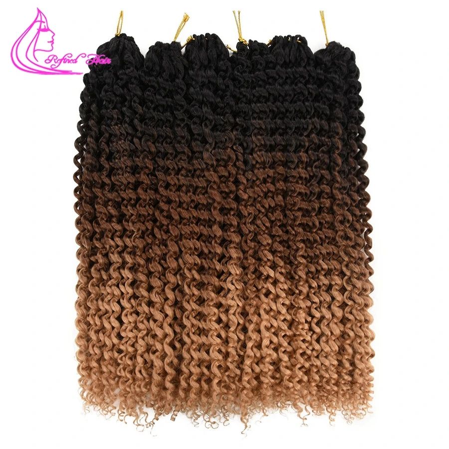Passion Twist Crochet Hair Long Water Wave Black brown light brown Ombre Braiding Hair Extensions Synthetic Curly Braids