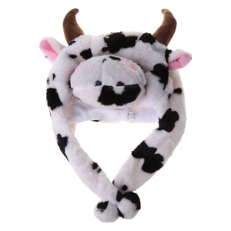 

Plush Fun Animal Hat Kids Stuffed Toy with Fleece Lined Neck Warmer Scarf Halloween Party Cosplay Costume Headwear