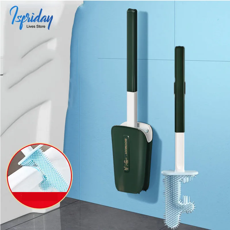 

Cactus Toilet Brush No Dead Corner TPR Bristles Toilet Brush Wall Hang Cleaning Brush with Holder Cleaning Kit WC Accessories