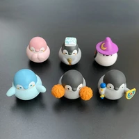 positive energy penguin series gashapon toys cute creative action figure desktop model ornament pendant toys