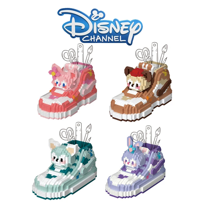 

Disney Cartoon LinaBell Cartoon Shoes Building Blocks Kids Pen Holder Anime Figures Model Bricks Toys Kids Fashion Gifts