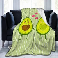 valentines day avocado blanket flannel throw lightweight cozy couch bed soft and warm plush quilt 75x90cm for teens