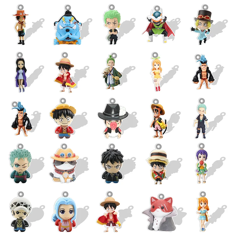 

Bandai Anime Figure ONE PIECE Acrylic Little Charms Epoxy Resin Small Pendants Jewelry 2D Flat Model for Kids Students QHY287