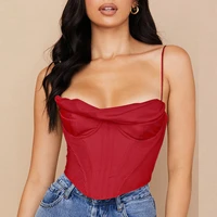 summer corset top y2k women 2021 lined sexy bodycon top draped black white female padded top for party club bustier top