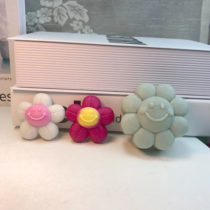 

Милый цветок, Свеча со смайликом, силиконовая фотоформа, мыло, ароматерапия, полимерные пластыри, силиконовые, Корея, Ins Декор