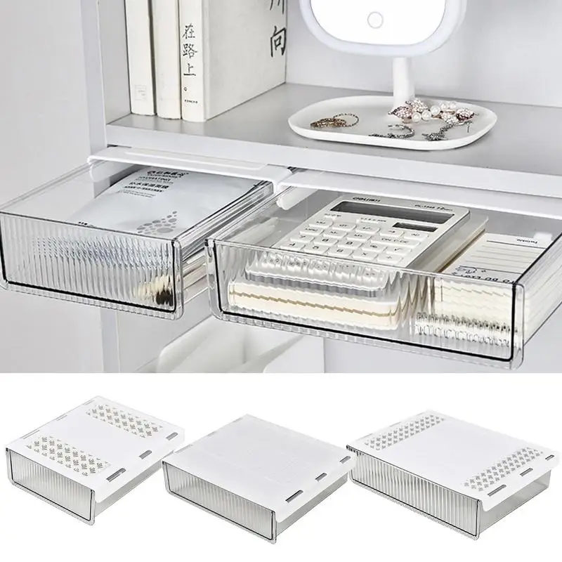 

Under Desk Storage Drawers Slide Out Clear Drawers Organizer Small Volume Simple Design Storage Accessory For Tables Office Desk