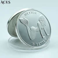 sexy lady coin silver plaated coin adult challenge coins fun sex souvenir collectible sexy mermaid gifts for lovers home decor