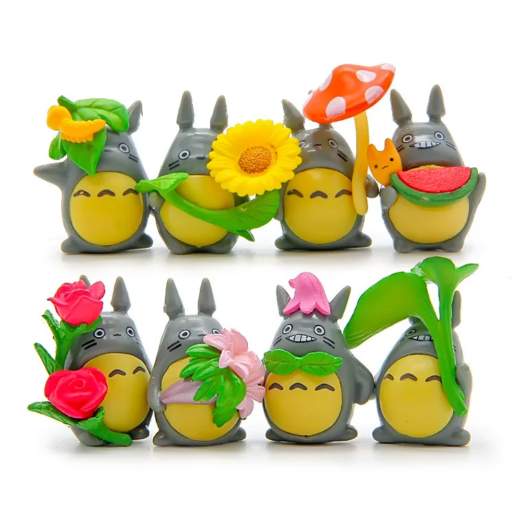 

8Pcs/Set Rose Edition My Neighbor Totoro PVC Doll Action Toy Figures 2-4CM