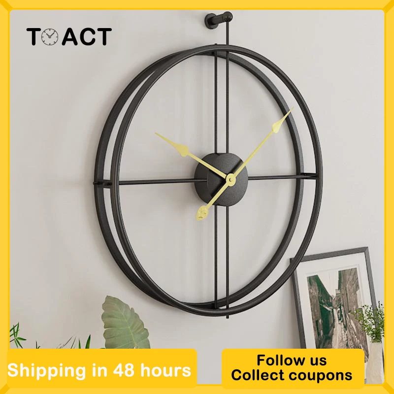 

Large Vintage Metal Wall Clock Modern Design For Home Office Decor Hanging Watch Classic Brief European Wall Clock Dropshipping