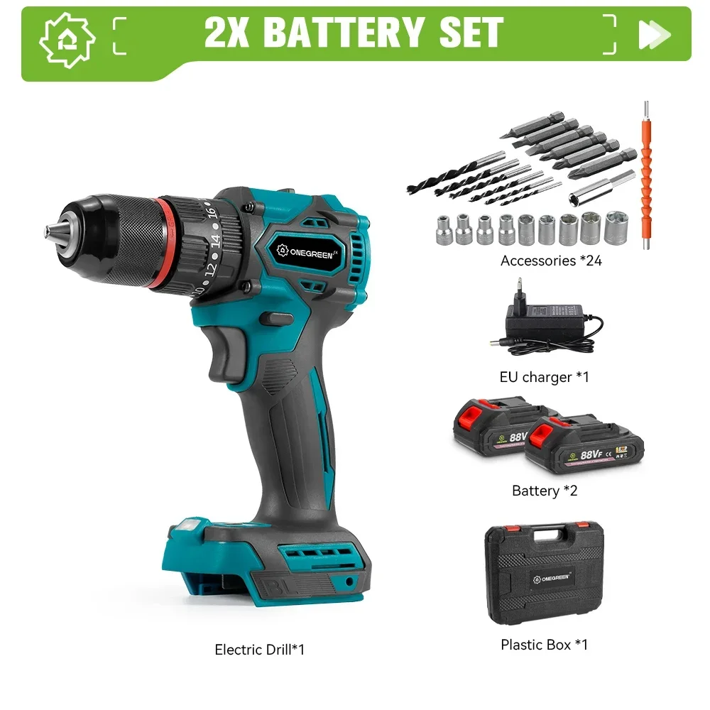 

ONEGREEN 480N.M 13 мм бесщеточная дрель для Makita 18 В
