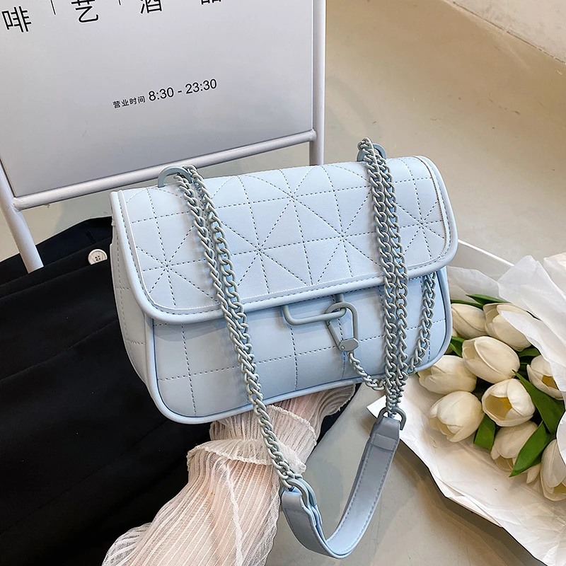 

Роскошные брендовые сумки через плечо для женщин 2022, трендовая сумка на цепочке, женская маленькая сумочка из искусственной кожи и кошелек, ...