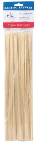 

Bamboo BBQ, Kabob and Grill Skewers, 12-Inches Long, Set of 100