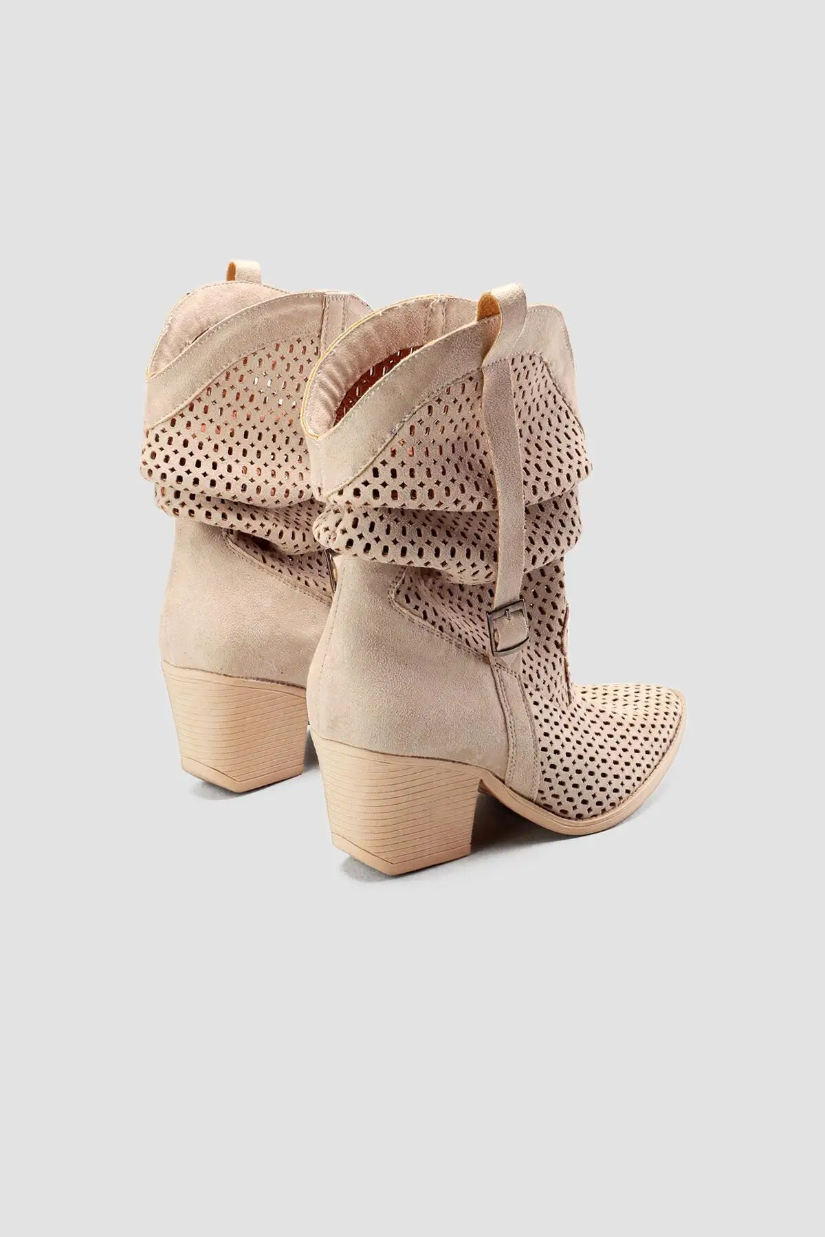 

Women BootsGenuine Leather Laser Andrea Beige Suede Western Summer Comfortable Ladies Boots Stylish Female Boots Platform