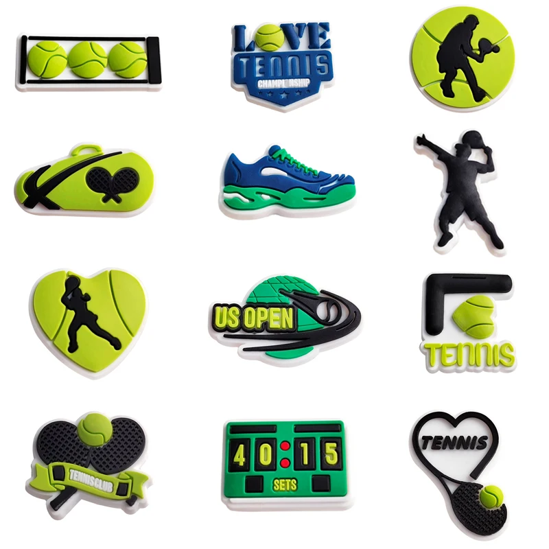 Sale 1Pcs Tennis Shoe Charms Decoration  for Croc Clog Sandals Accessories Pins Women Men Adults Party Favor Gifts