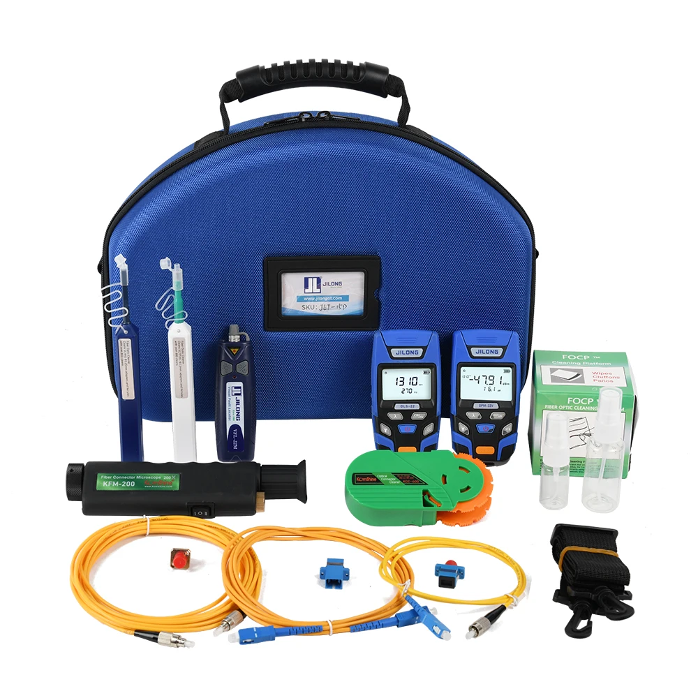 High End FTTH Optical Fiber Tool Kit Include Optical Power Meter , Optical Light source, VFL, Cleaning item, Fiber Microscope