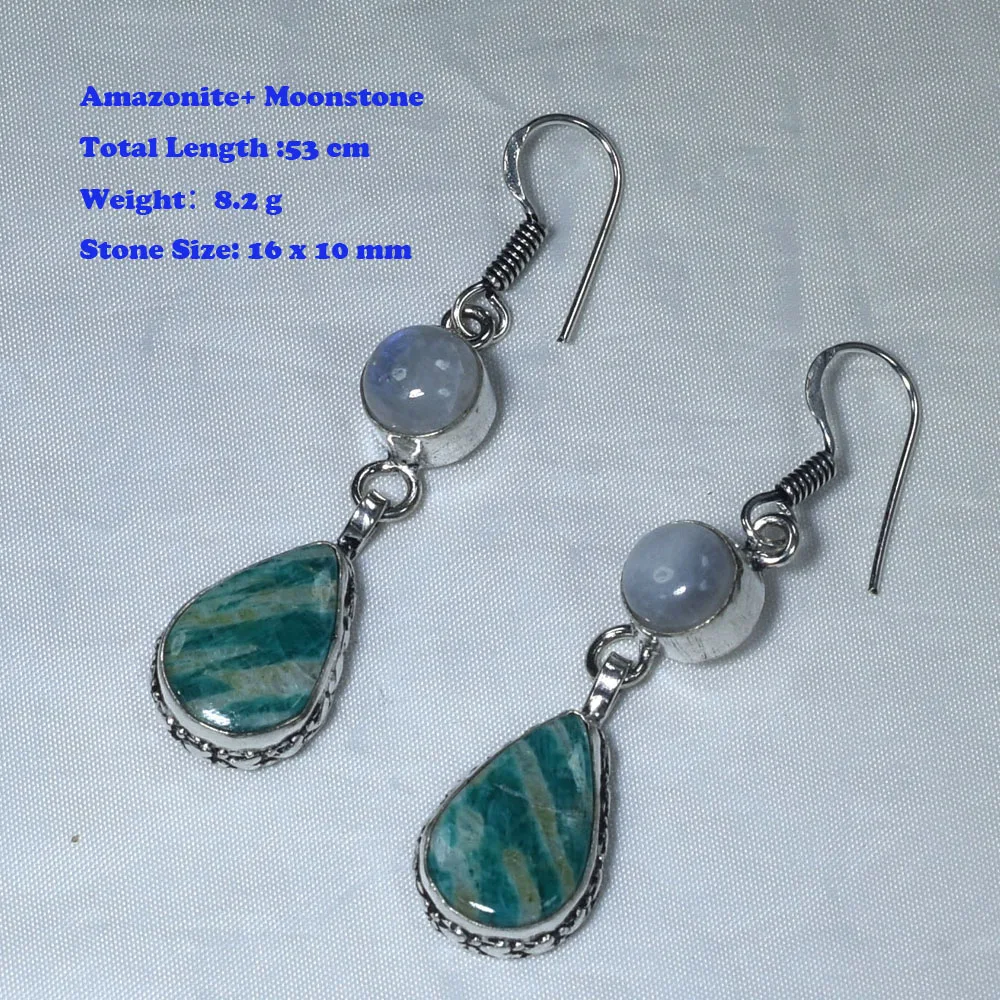 

Genuine Jasper Amethyst Rose Quartz Blood Stone Labradorite Agate Black Onyx Earrings Silver Overlay Copper