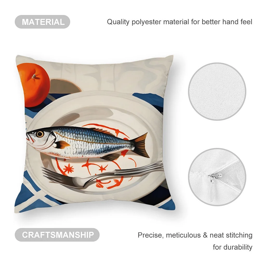 Красочная сардина лобстер рыба животное наволочка с 3D принтом полиэфирное