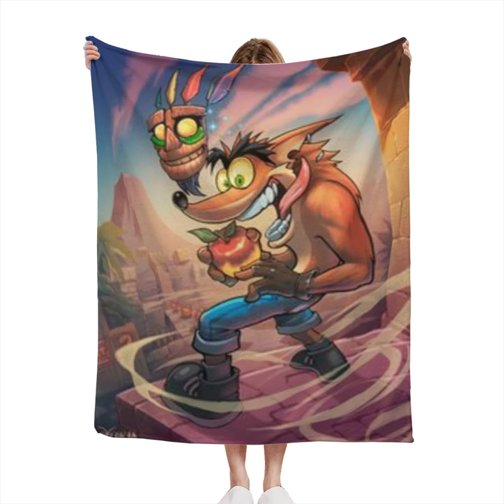 C_CrashS_B- Bandicoot игровое тонкое одеяло мягкое наборы покрывала для дивана теплые