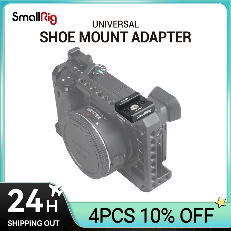 

SmallRig Camera Clamp 2PCS Aluminum Cold/Hot Shoe Mount Adapter with 1/4 Mounting Screws for Mount on Camera Lights Shoe Handle