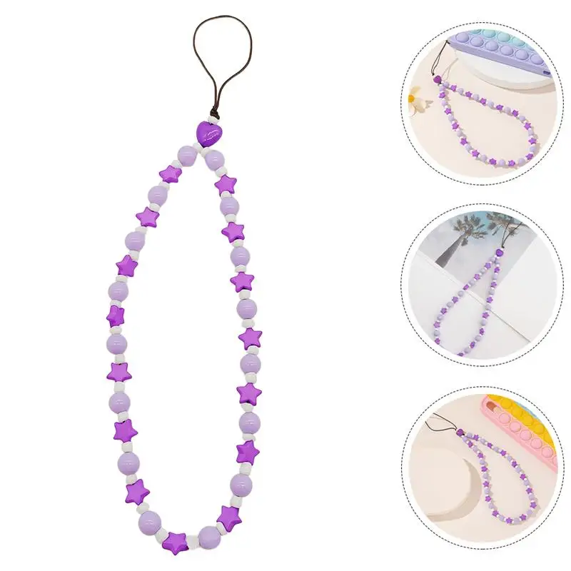 

Phone Lanyard Beaded Charm Wrist Strap Hanging Rope Camera Strap Beads Mobile Cell Decor Wristlet Bead Chain Card Id Bracelet
