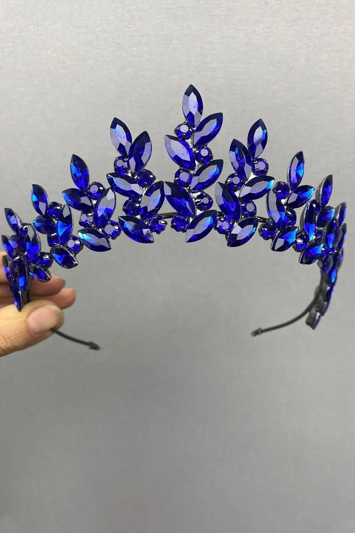 

Bridal Accessories Sax Blue Bridal Tiara And Earring Wedding Handmade For Bride And Bridesmaids