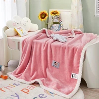 blanket children shawl double sided fashion velvet thickened warm fluffy adult office nap knee blanket gift sofa travel camping
