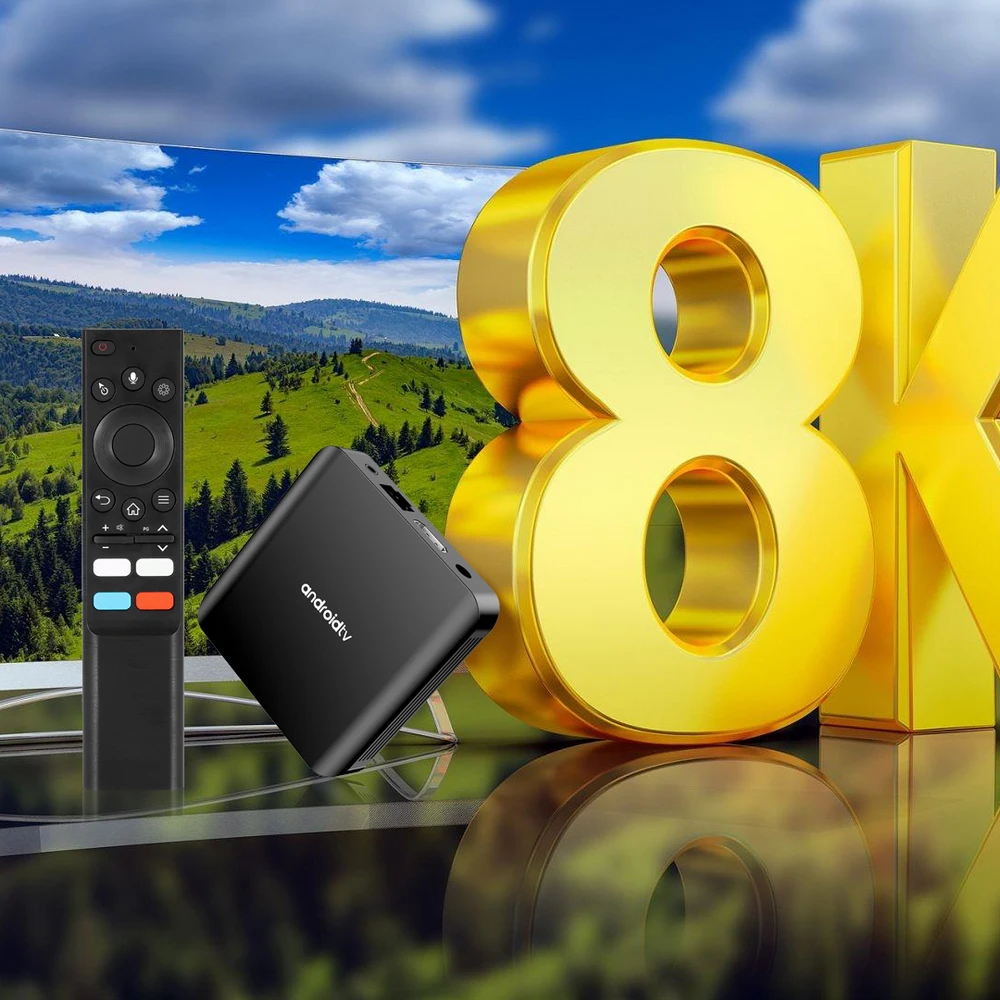 Фото ТВ-приставка 4G 5G Dual Wifi BT5.0 Android 14 с голосовым управлением TV98 ATV Plus, медиаплеер, HD 4K 8K, 8 ГБ 128 ГБ, IPTV №1