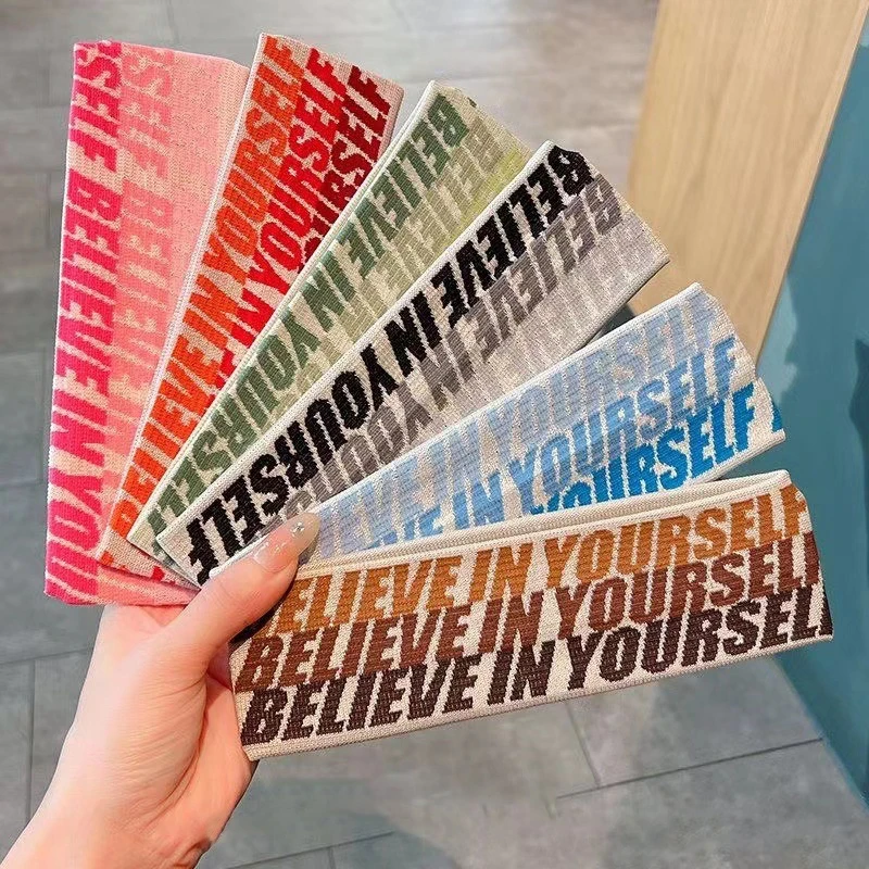 Новая модная спортивная повязка на голову Believe In Yourself хлопковый эластичный