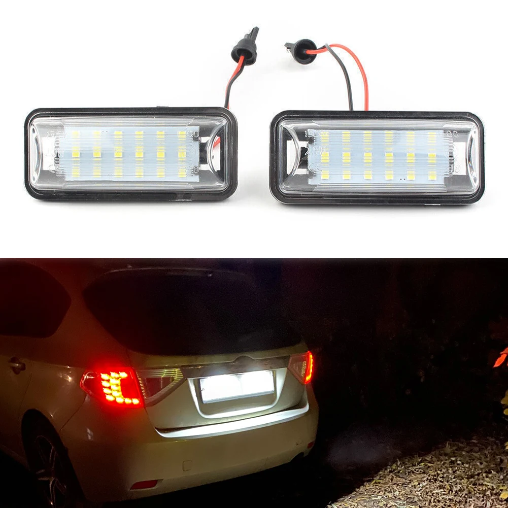 2pcs LED License Number Plate Light Lamp White For Subaru Forester Impreza TToyota Car Signal Lights
