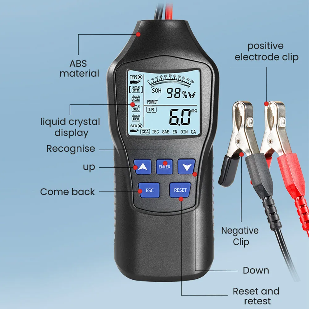 Интеллектуальный тестер автомобильного аккумулятора 12 В/24 В автомобильная вилка