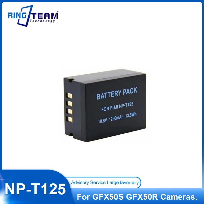 

1250mah NP-T125 NP T125 NPT125 Replacement Battery for Fujifilm Fuji GFX 50S GFX50S GFX 50R GFX50R GFX 100 GFX100Cameras.