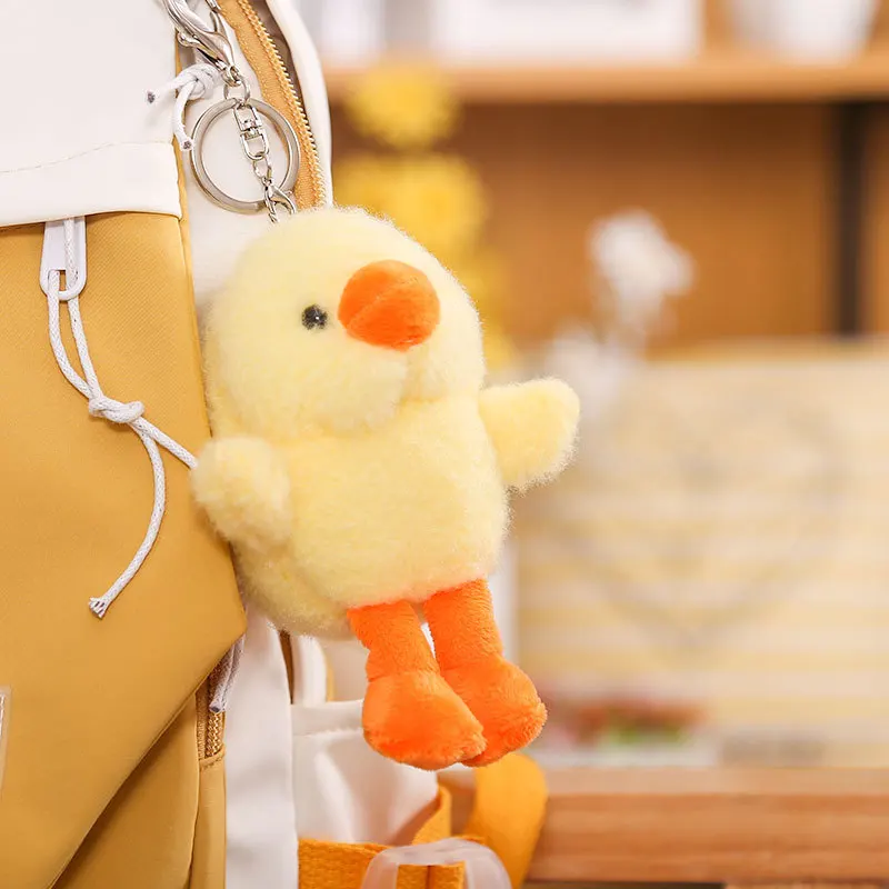 Новый Модный милый желтый плюшевый брелок для ключей супер Забавный мягкая