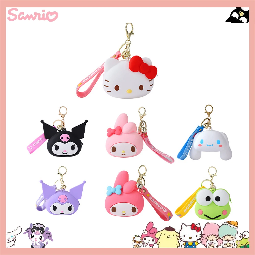 

Kawaii Sanrio сумка Kuromi кошелек моя мелодия брелок Коричный кулон силиконовый Hello Kitty Кошелек для монет аниме сумки для ключей игрушки подарки