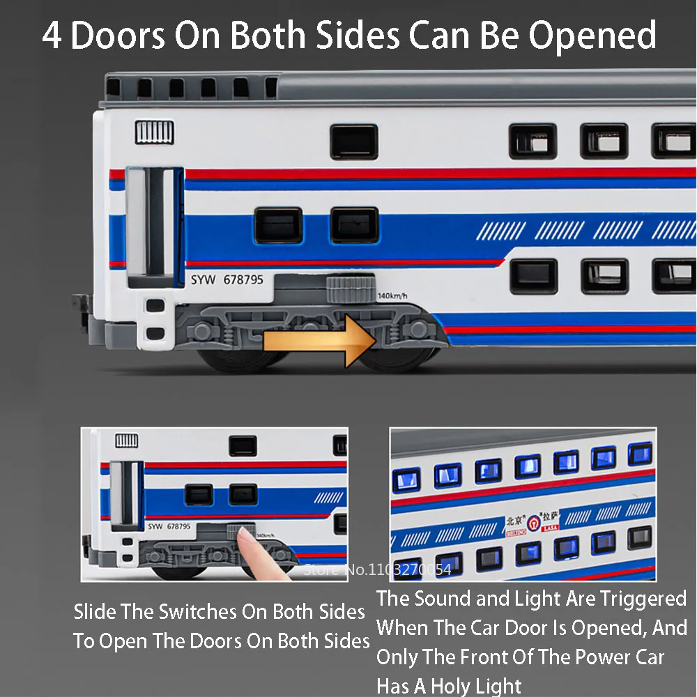 1:87 Китай Dongfeng HEXIE Поезд Игрушечная модель из сплава Литая под давлением дверь
